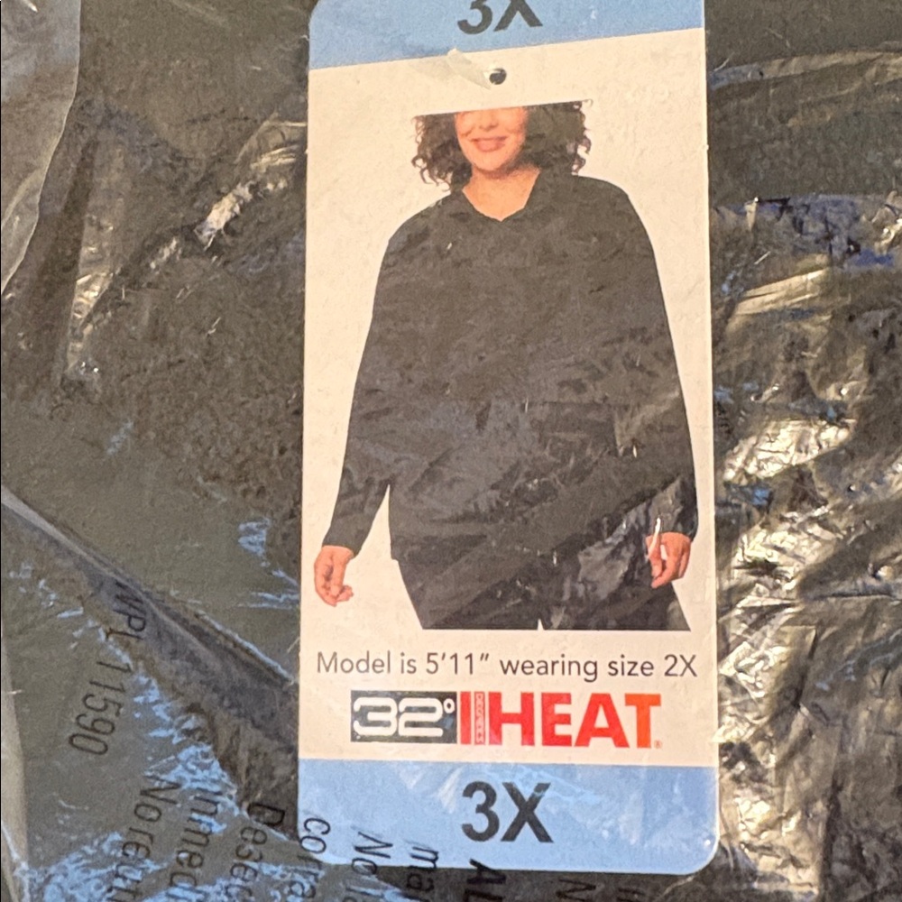 32 degrees heat in black 3X NWT pullover top